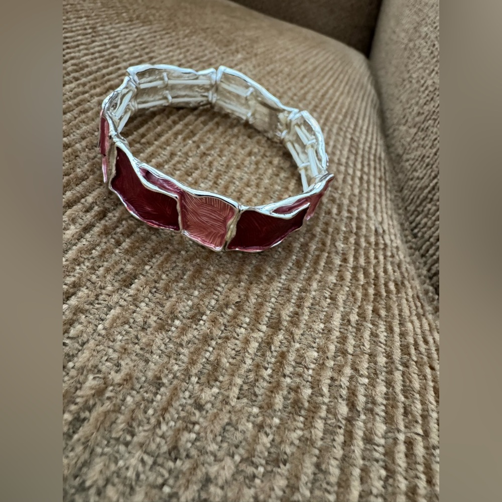 Periwinkle Silver and pinks Women's Bracelet